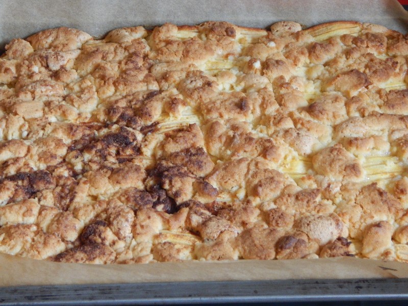 Apfelkuchen mit Streusel - fertig gebacken