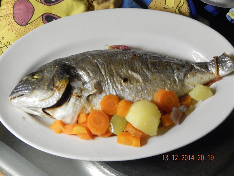Dorade mit Gemüse Serviervorschlag